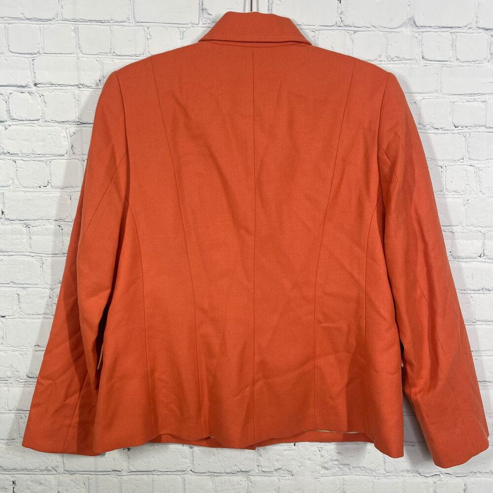 Pendleton Blazer Women Size 12 Orange Virgin Wool Office Business Jacket - Picture 4 of 13